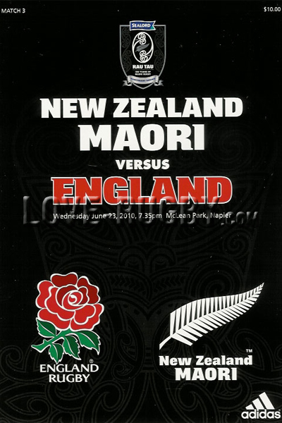 2010 New Zealand Maori v England  Rugby Programme
